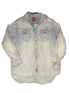 Vintage Guess Jeans Light Wash Denim Button-Up Shirt